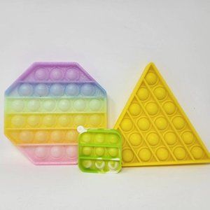Push Pop Bubble Fidget Toy Silicone Squeeze Fidget Sensory Toys (3 Pack)